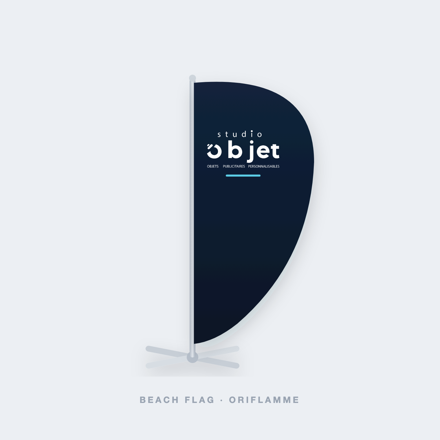 Beach flag / oriflamme (voile publicitaire plume) — Eco taille S